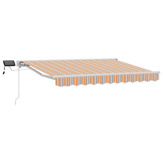 Cadre de store manuel avec leds bleu, orange, blanc 3,5 x 2,5 m