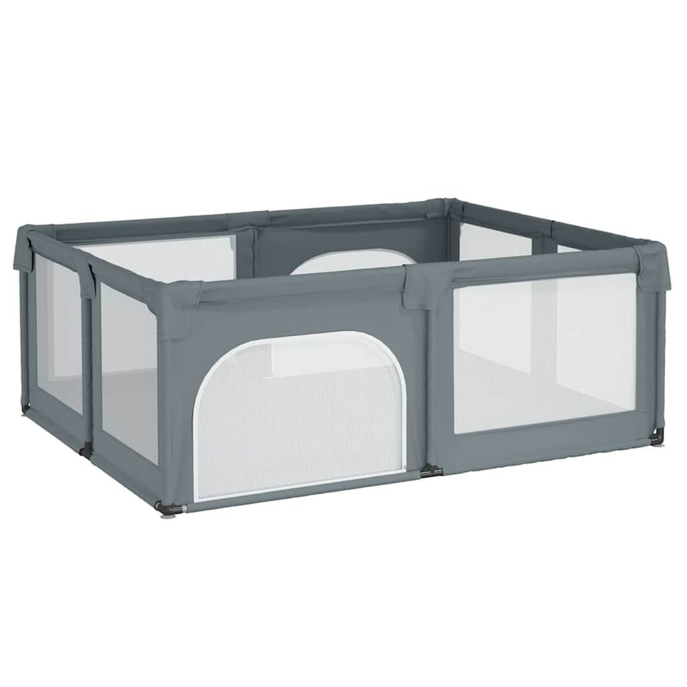 Parc pour bébé avec 2 portes gris clair tissu oxford