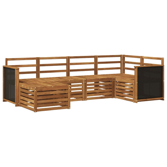 Ensemble de canapé d'angle 5 pcs naturel bois d'acacia massif