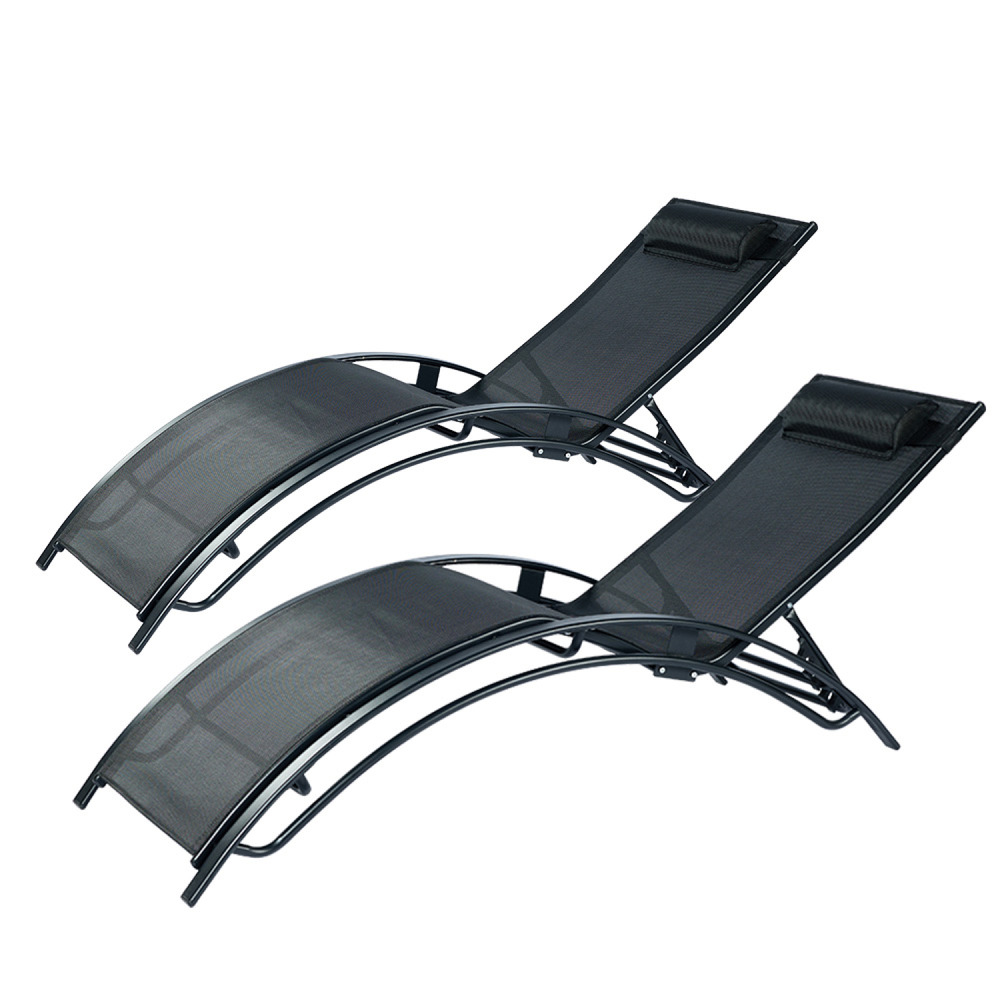 Lot de 2 transats ajustables noir cali