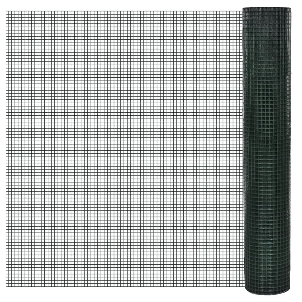 Grillage acier galvanisé et revêtement en pvc 10x1 m vert
