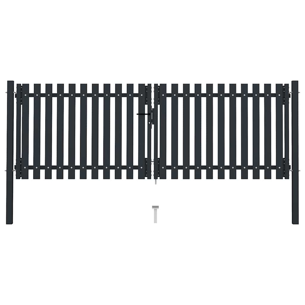 Portail double en acier 300 x 125 cm anthracite