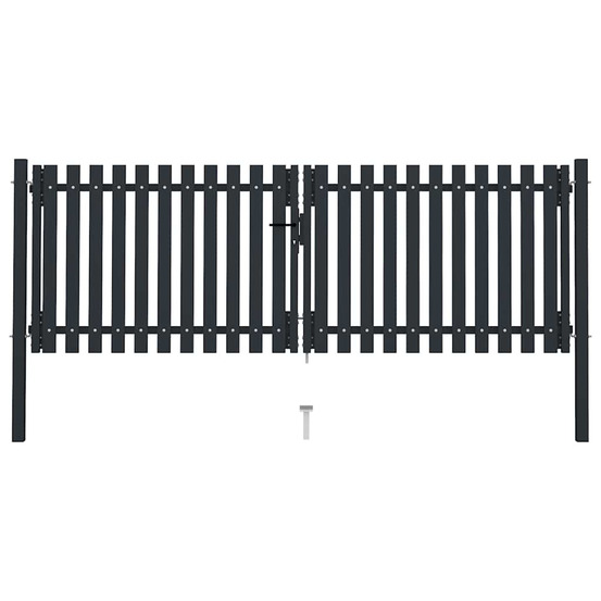 Portail double en acier 300 x 125 cm anthracite