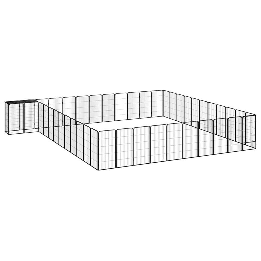Parc chien ultime acier 46 panneaux enclos noir 600cm