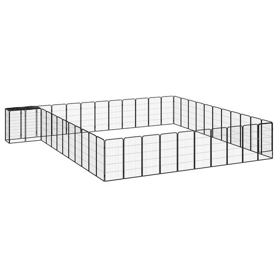 Parc chien ultime acier 46 panneaux enclos noir 600cm