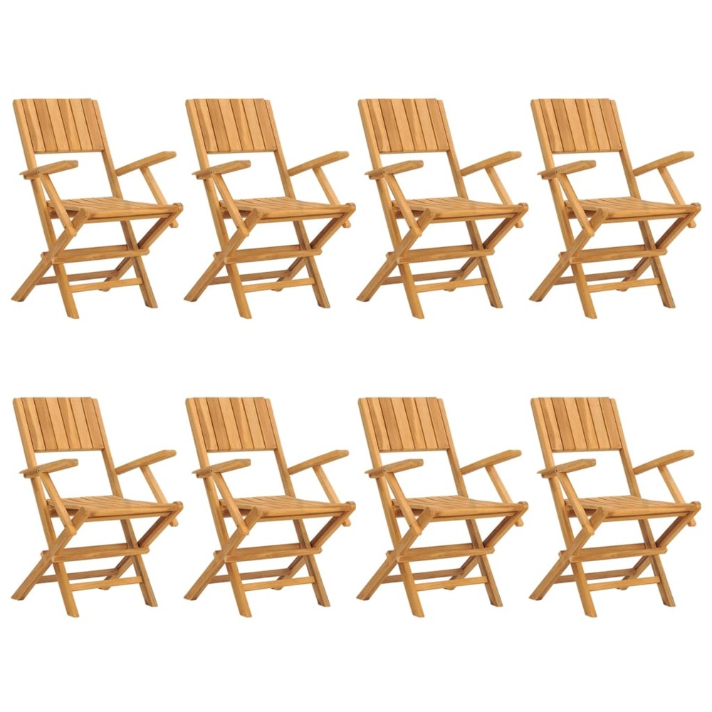 Chaises de jardin pliantes lot de 8 55x61x90cm bois massif teck