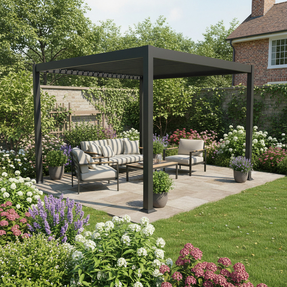 Pergola bioclimatique 3x3m zeus anthracite