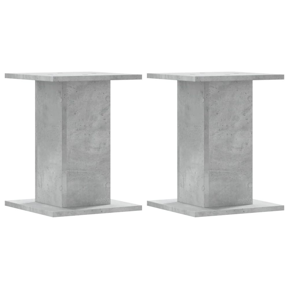 Supports pour plantes 2 pcs gris béton bois d'ingénierie