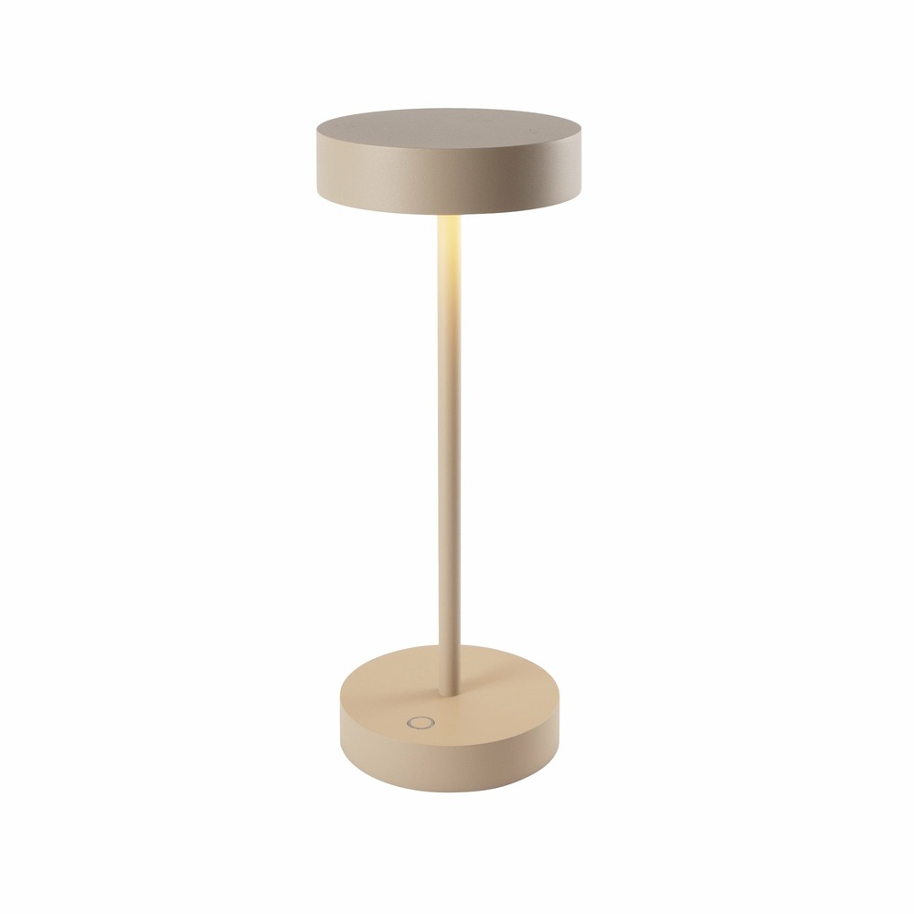Lampe de table design sandy mini beige aluminium h25cm