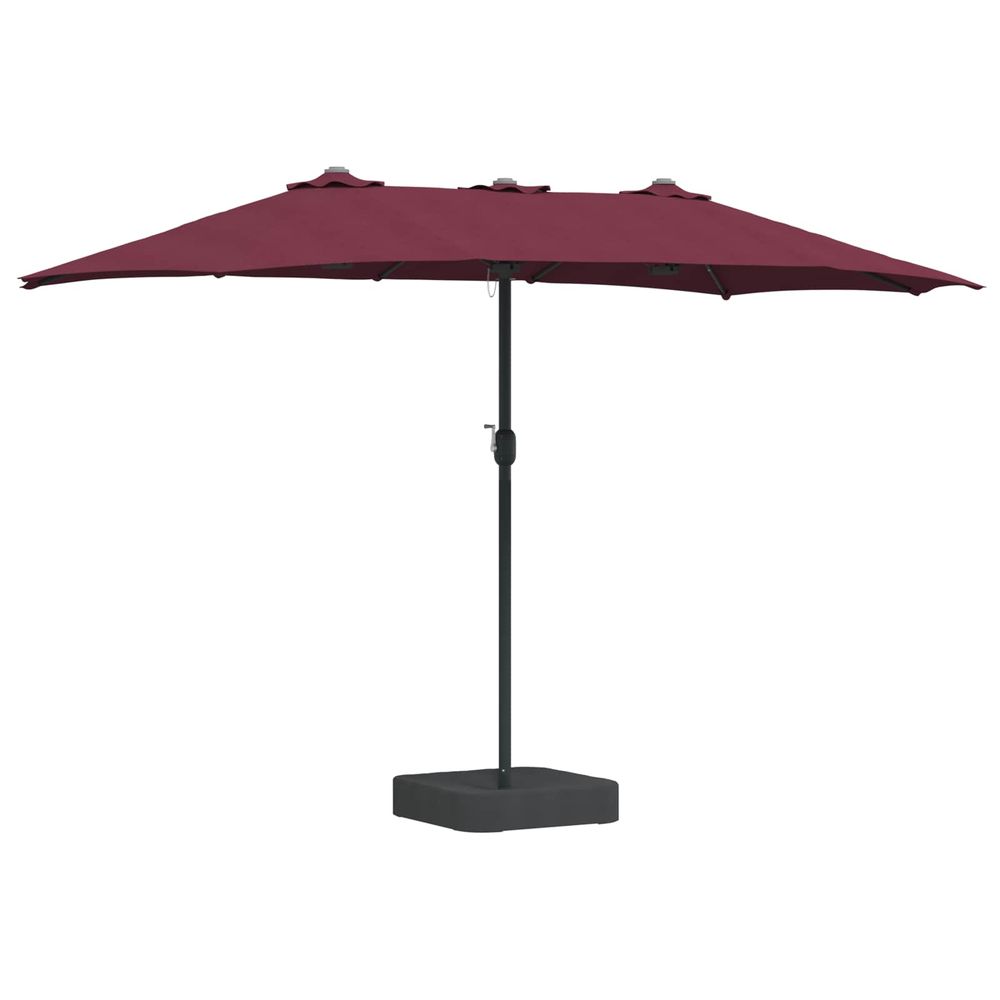 Parasol de jardin bordeaux 385 x 209 x 244 cm polyester