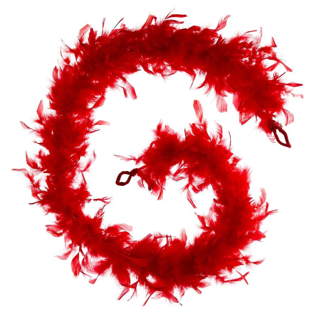 Lot 2x guirlande de noël boa plume - rouge