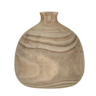 Mica decorations - vase en bois de paulownia marron clair h25