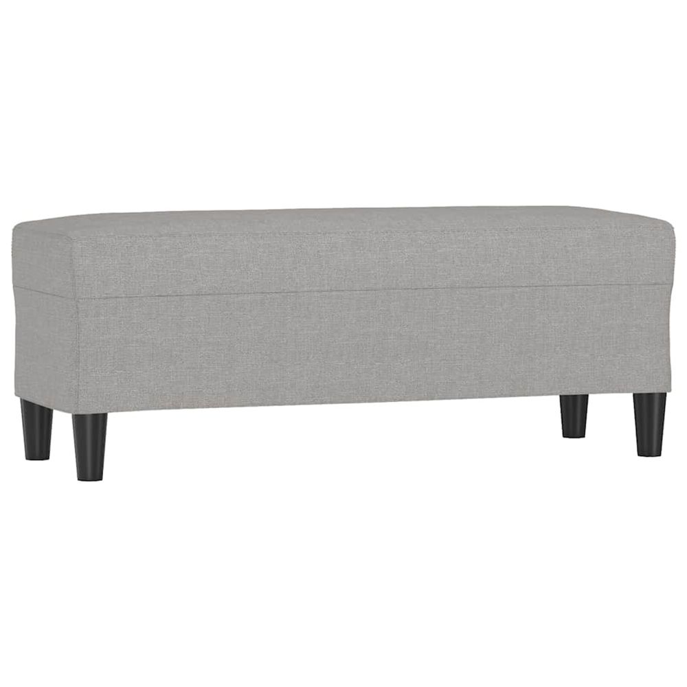 Banc gris clair 100x35x41 cm tissu