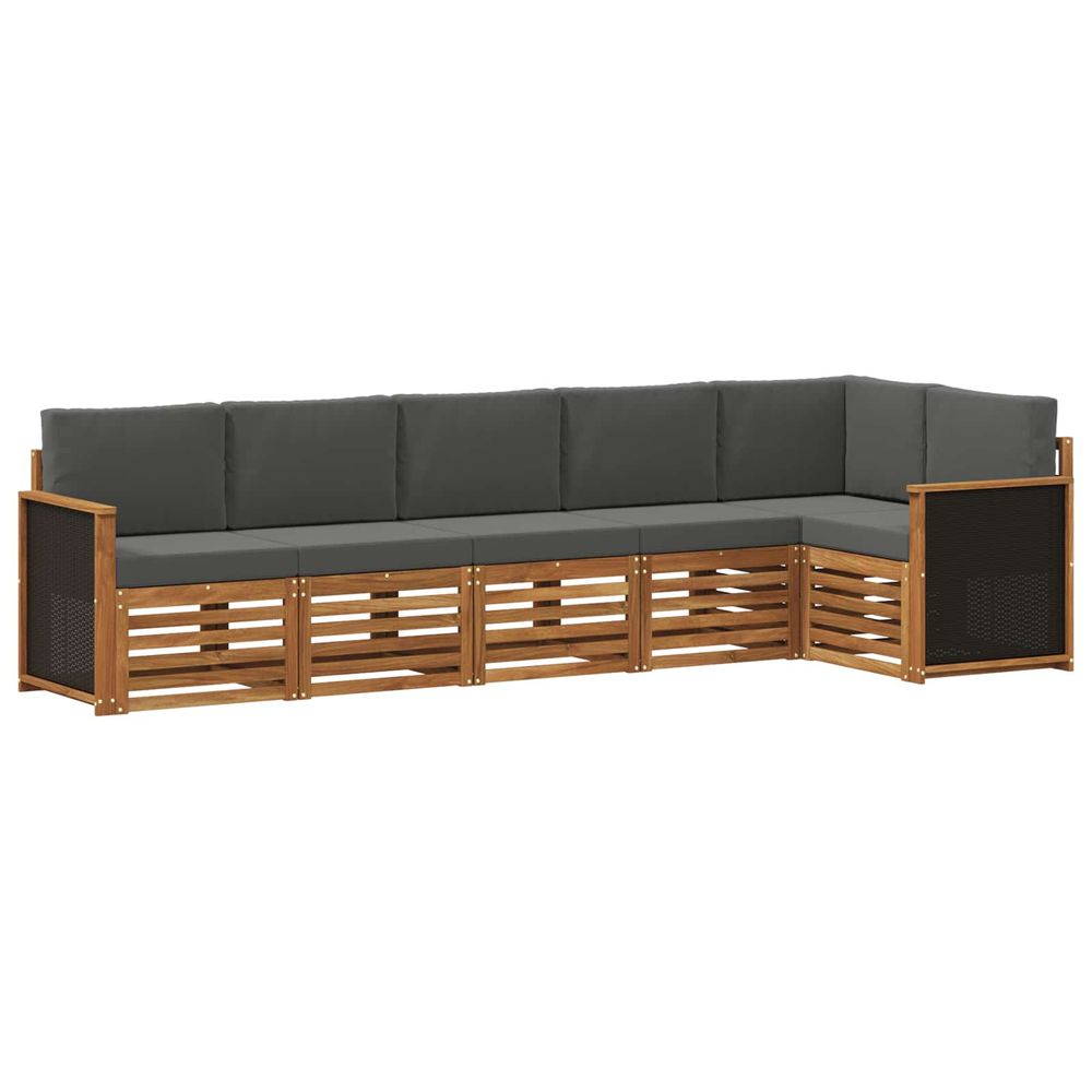 Ensemble de canapés d'extérieur 5 pc naturel et anthracite