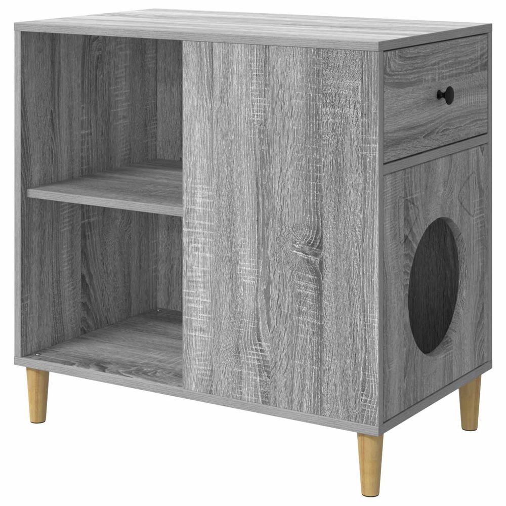 Maison pour chat sonoma gris 72 x 42,5 x 70 cm