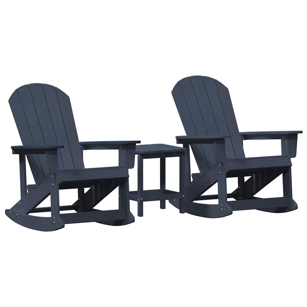 Ensemble de salon de jardin 3 pc bleu marine hdpe