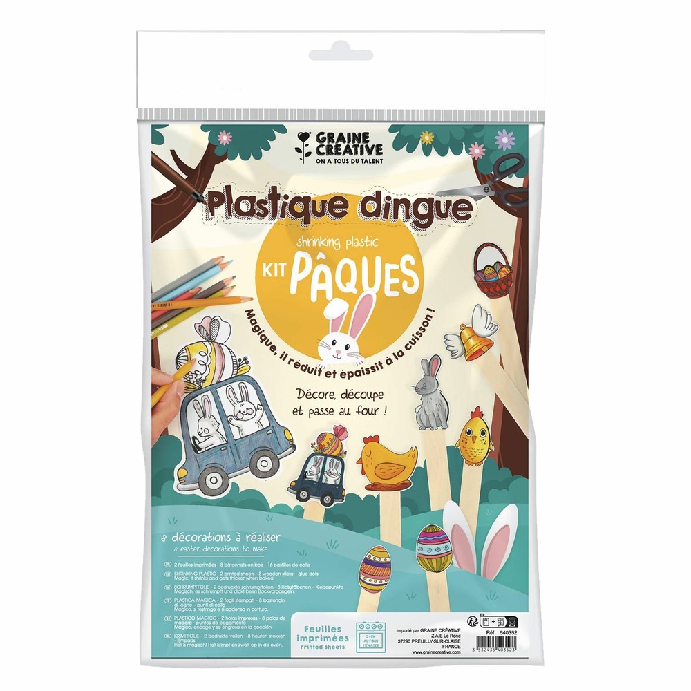 Kit plastique dingue 8 décorations de pâques