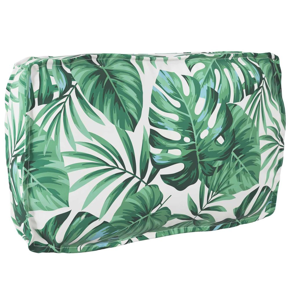 Coussin tissu oxford motif feuilles 70 x 40 x 12 cm