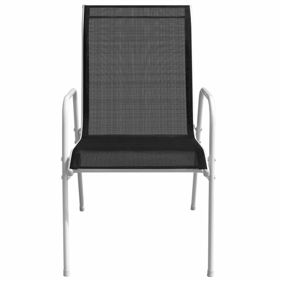 Chaises empilables de jardin lot de 2 acier et textilène noir