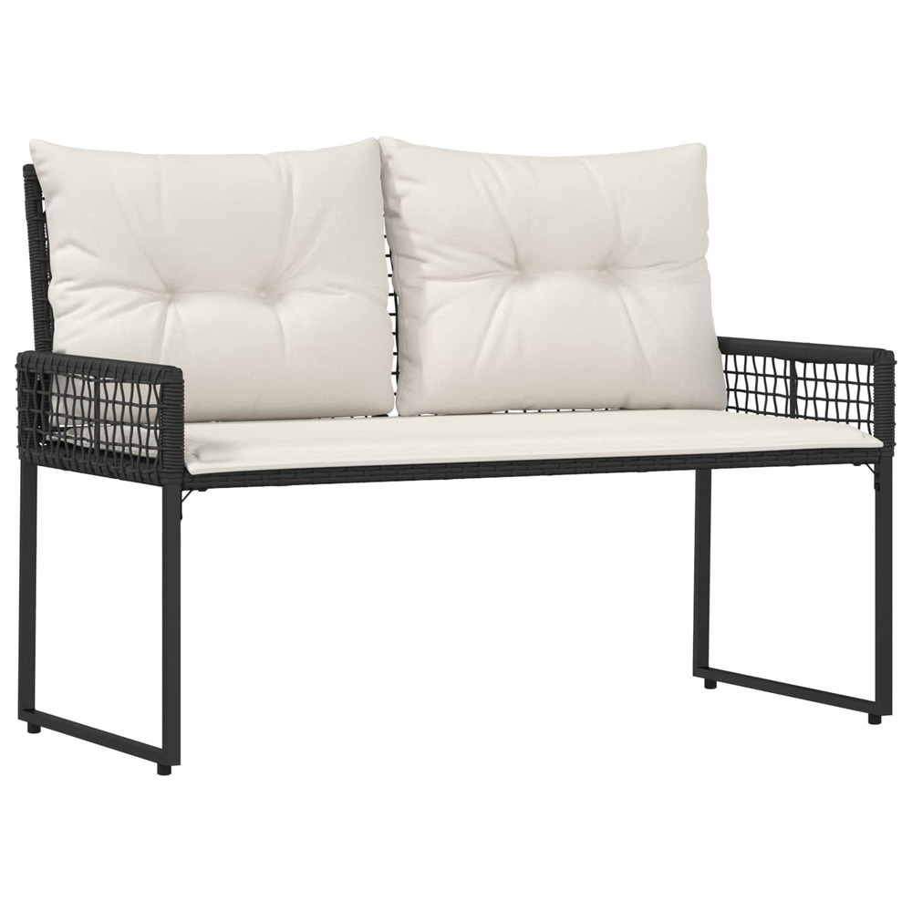 Banc extérieur noir et blanc crème 118 x 55 x 82 cm