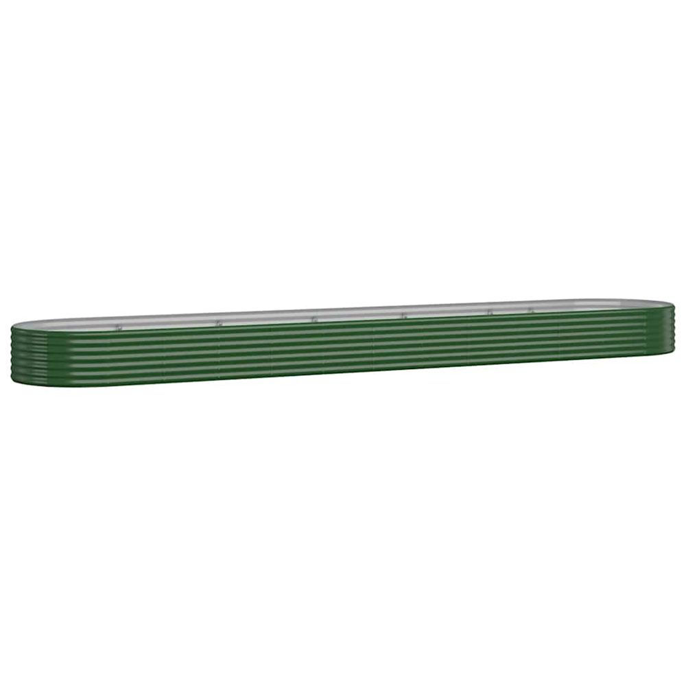 Lit surélevé de jardin acier galvanisé 507x100x36cm vert