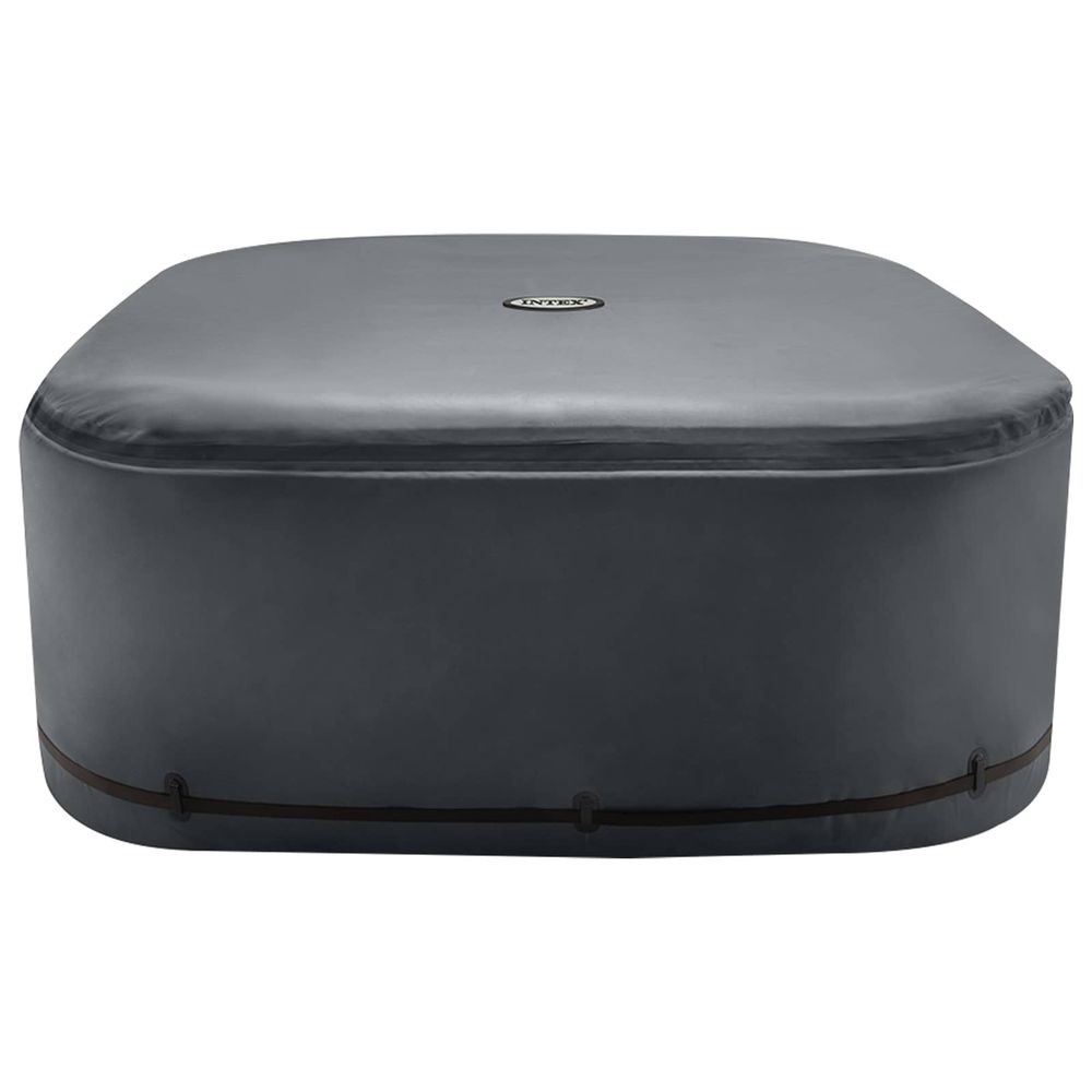 Housse de spa gris foncé 196 x 196 x 72 cm pvc et pu