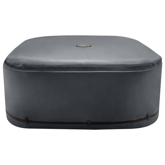 Housse de spa gris foncé 196 x 196 x 72 cm pvc et pu