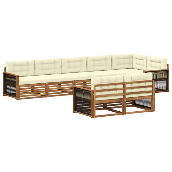 Ensemble de canapés d'extérieur 8 pc naturel et crème