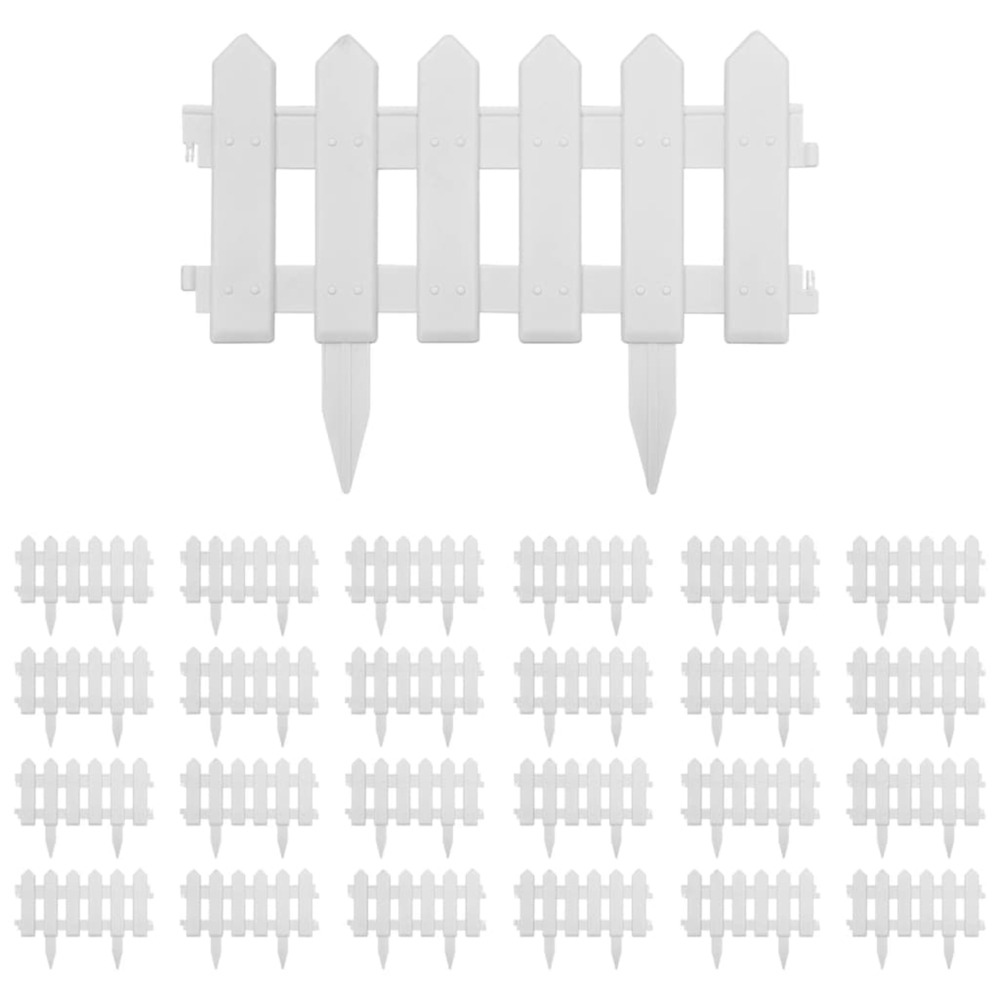 Bordures de pelouse 25 pcs blanc 10 m pp