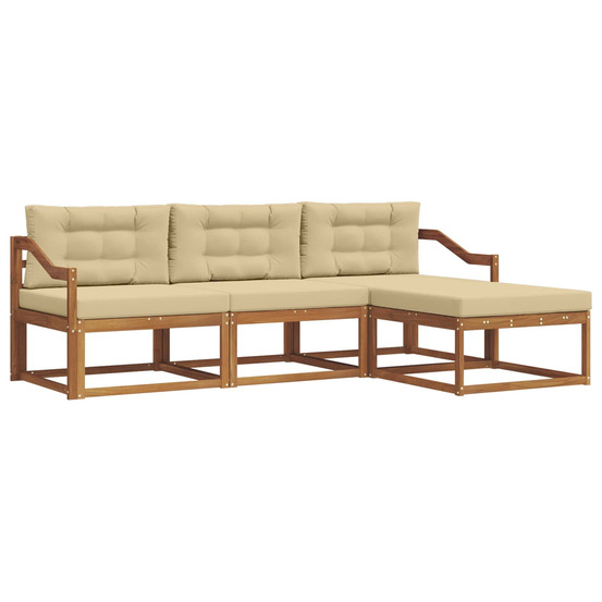 Ensemble de canapés d'extérieur 4 pcs naturel et beige