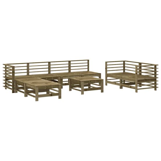 Salon de jardin 9 pcs bois de pin imprégné