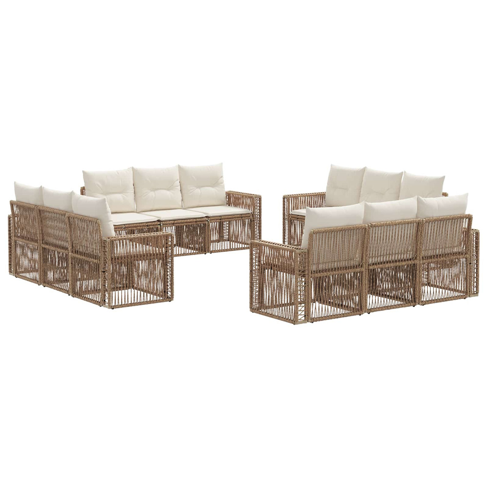 Ensemble de canapé de jardin 12 pcs beige et blanc crème