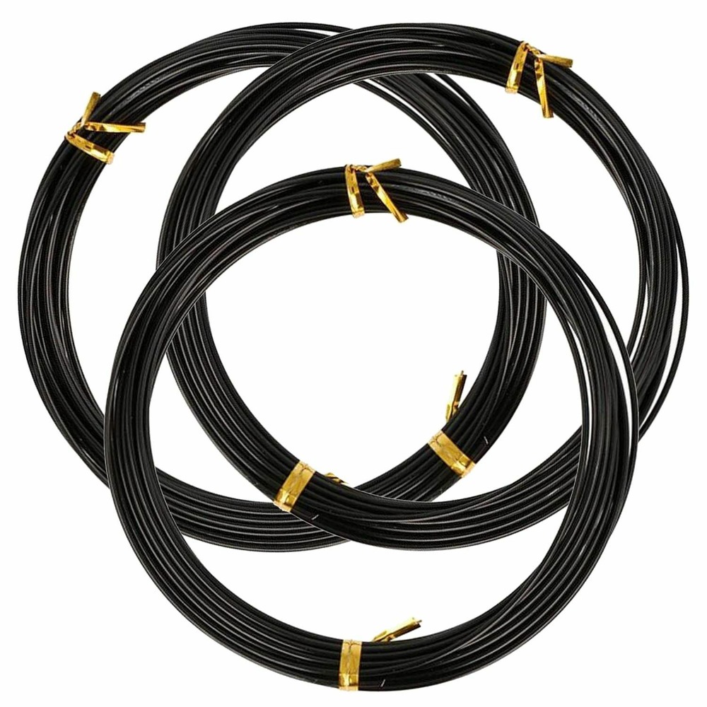 3 fils d'aluminium 5 m x 1,5 mm - noir