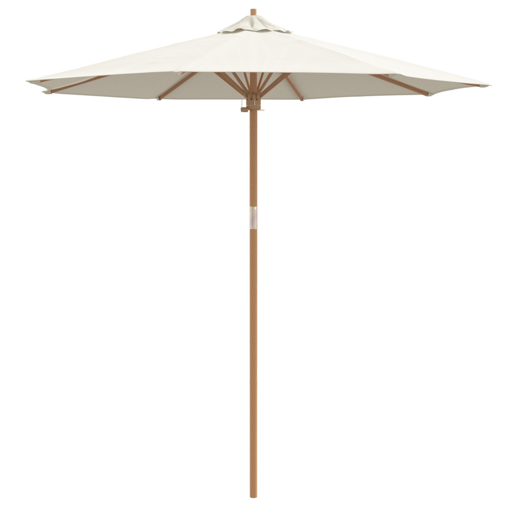 Parasol de jardin crème blanc 240x260 cm bambou