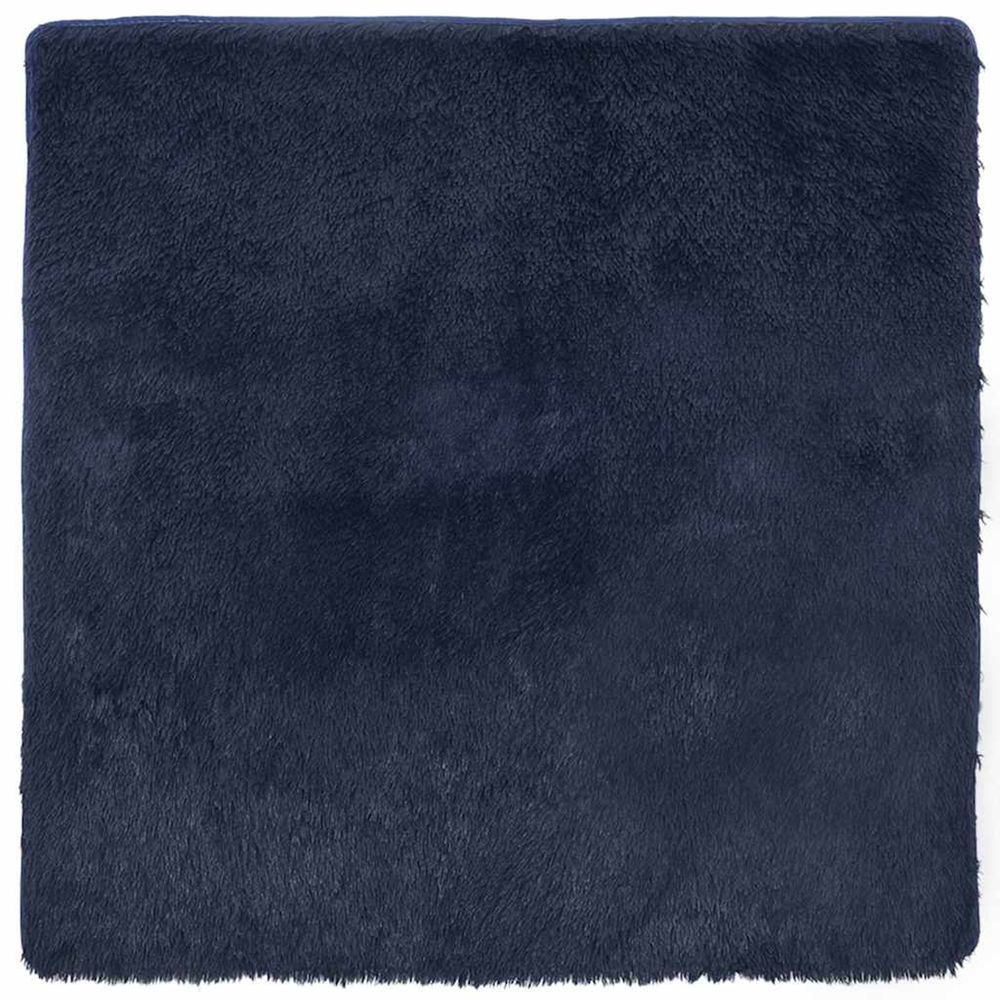 Tapis shaggy à poils longs navarra bleu marine 160x160 cm
