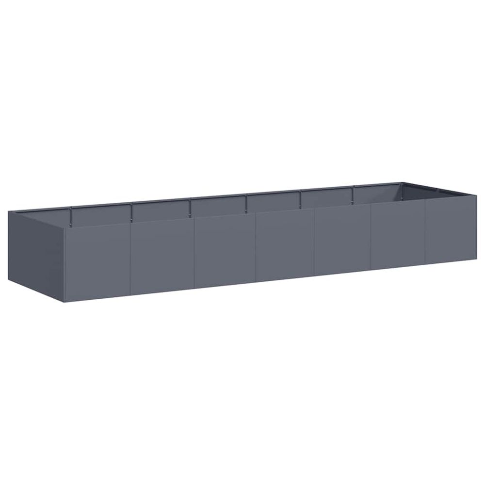 Jardinière d'extérieur anthracite 280x80x40 cm acier