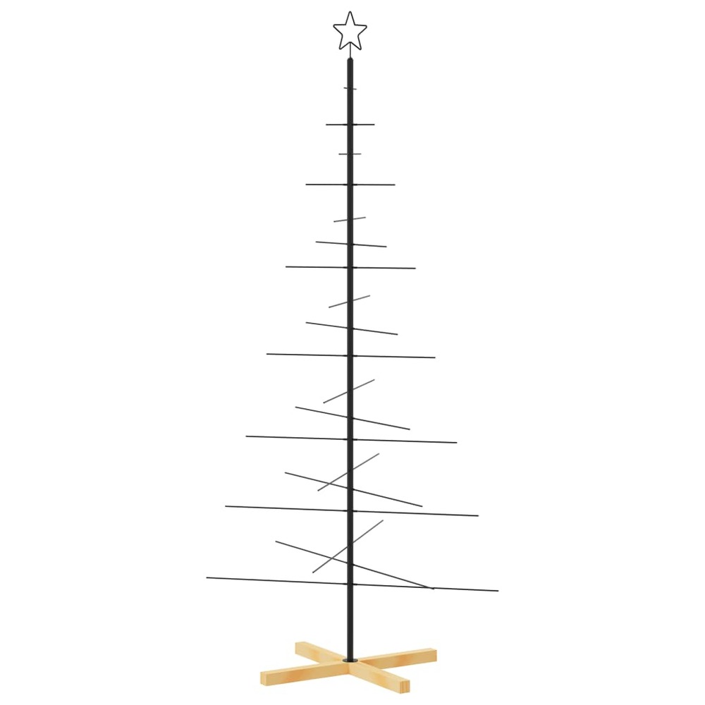 Arbre de noël en métal avec base en bois noir 180 cm