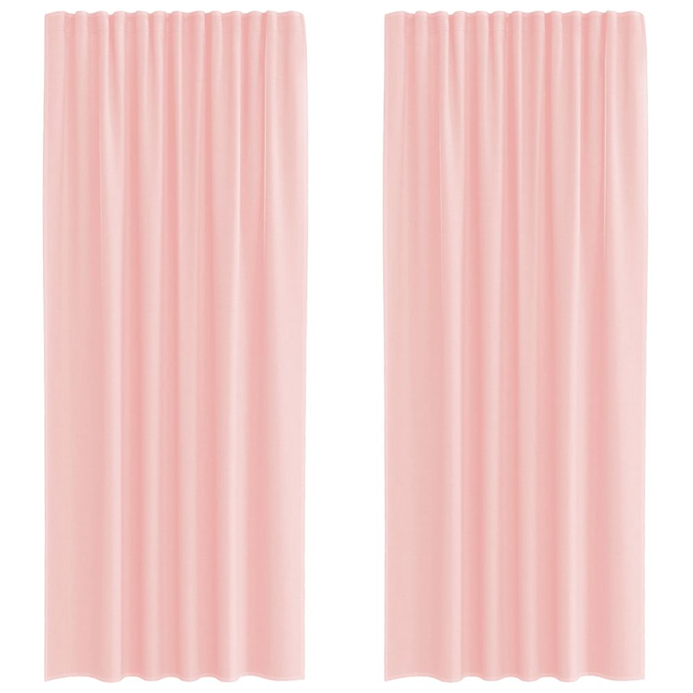 Rideaux en voile avec passe-tringles 2 pcs rose