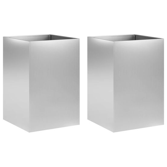Cache-pot de jardin 2 pc argenté 40 x 40 x 75 cm