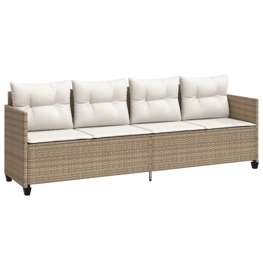Chaise longue avec coussins beige résine tressée bain de soleil