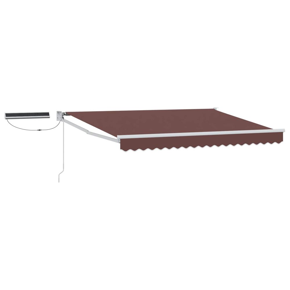 Auvent rétractable électrique marron et blanc 3,5 x 2,5 m