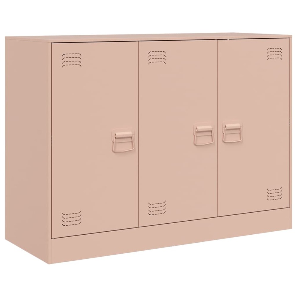 Buffet bahut commode armoire meuble de rangement organisateur cuisine salle de séjour salon 99 x 39 x 73 cm acier rose 02_003