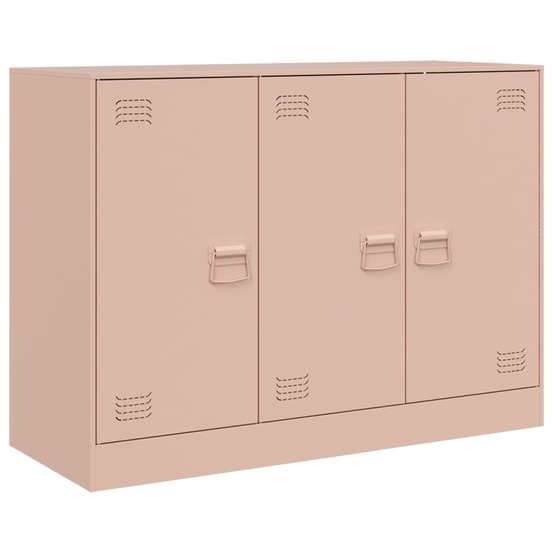 Buffet bahut commode armoire meuble de rangement organisateur cuisine salle de séjour salon 99 x 39 x 73 cm acier rose 02_003