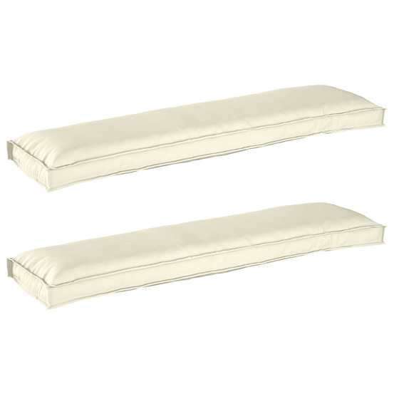 Set de coussins de palette 2 pcs crème 150 x 40 x 8 cm