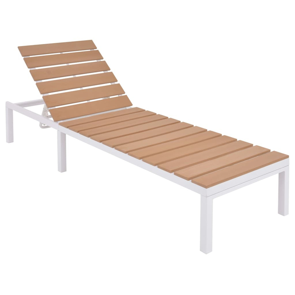 Chaise longue aluminium et wpc marron bain de soleil