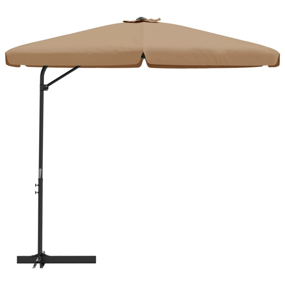 Parasol d'extérieur avec mât en acier 300 cm taupe