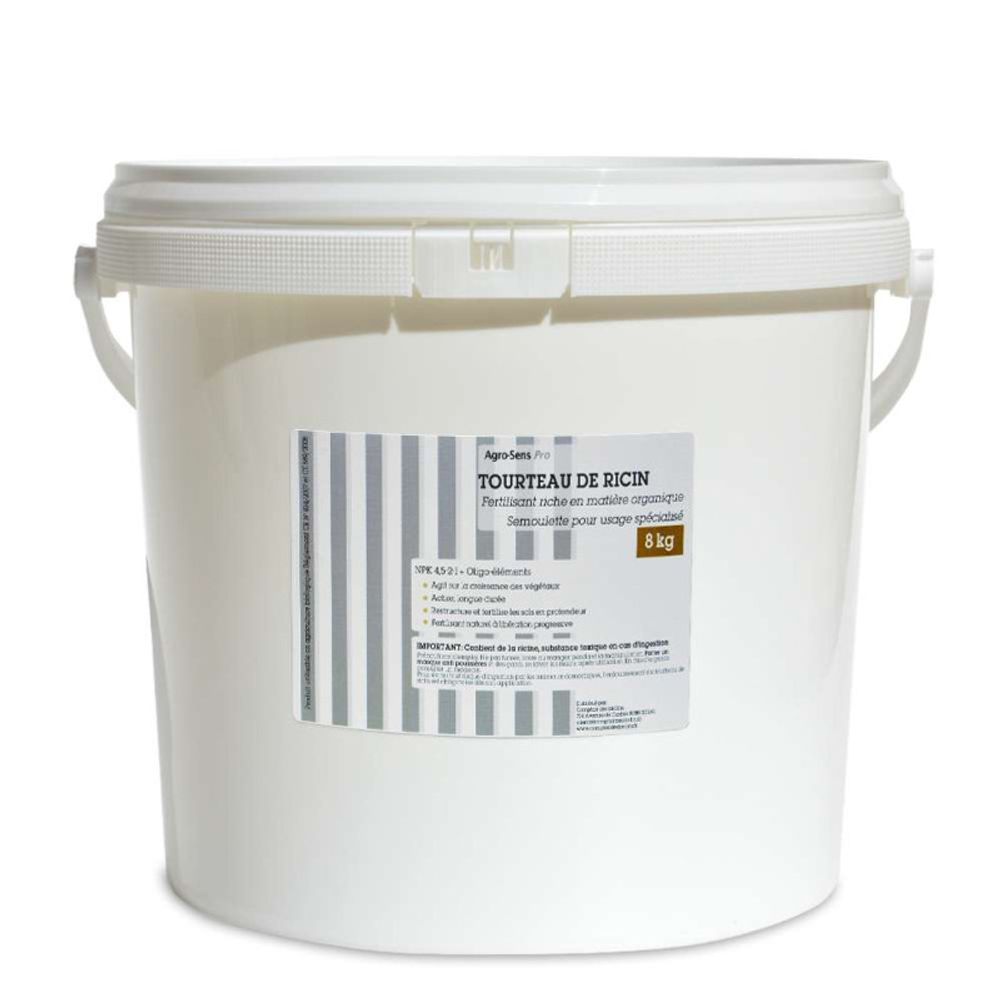 Tourteau de ricin semoulette , engrais 100% végétal. Seau 8 kg