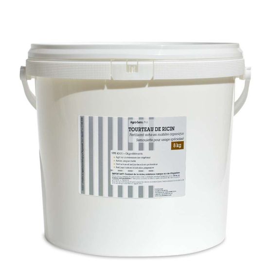 Tourteau de ricin semoulette , engrais 100% végétal. Seau 8 kg