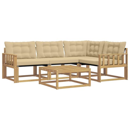 Ensemble de canapés d'extérieur 5 pc blanc et beige