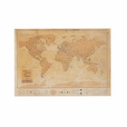 Feuille de carte du monde – woody map poster / whisky / 100 x 70 cm